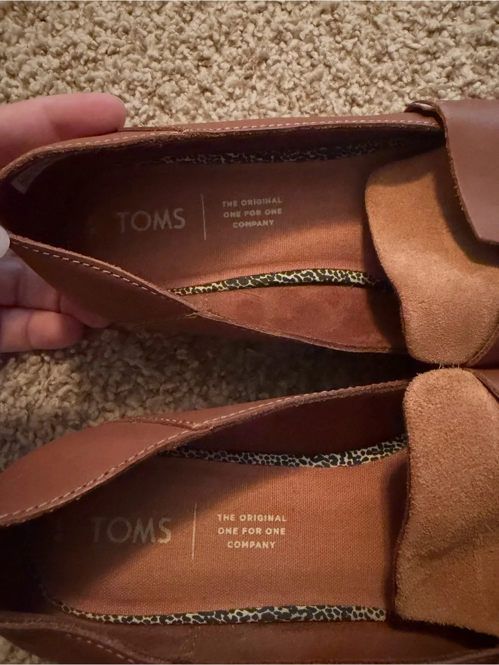 TOMS Women's Estel Cognac Brown Suede Penny Loafers
